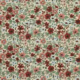 Jersey Katoen Vintage Bloemen Rood Beige – Retro & Speels