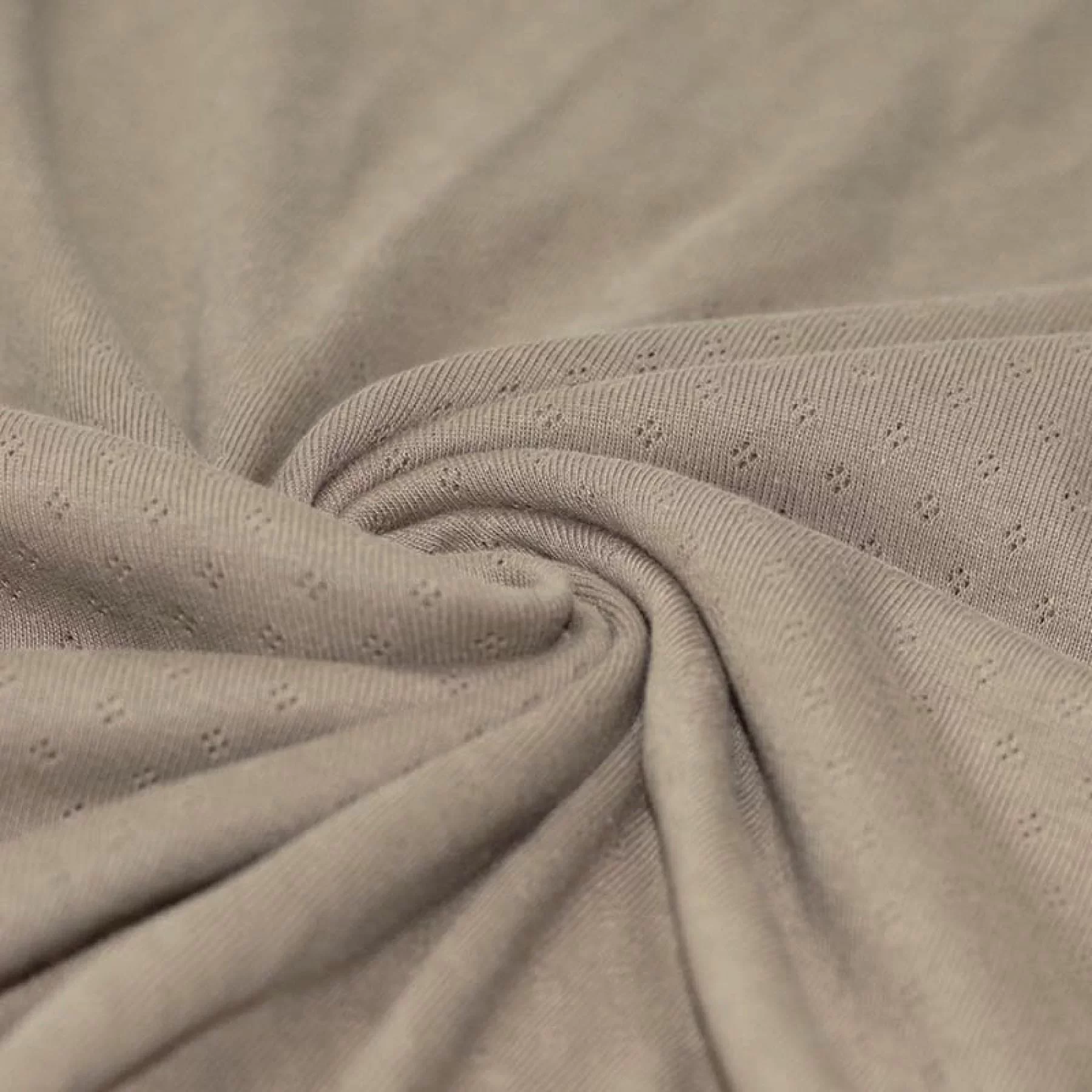Pointelle Jersey Stof Donker Beige – Zacht, Luchtig & Rekbaar