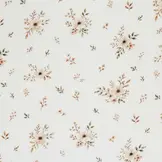 Pointelle Jersey Naturel Bloemenboeket – Zacht, Luchtig & Rekbaar
