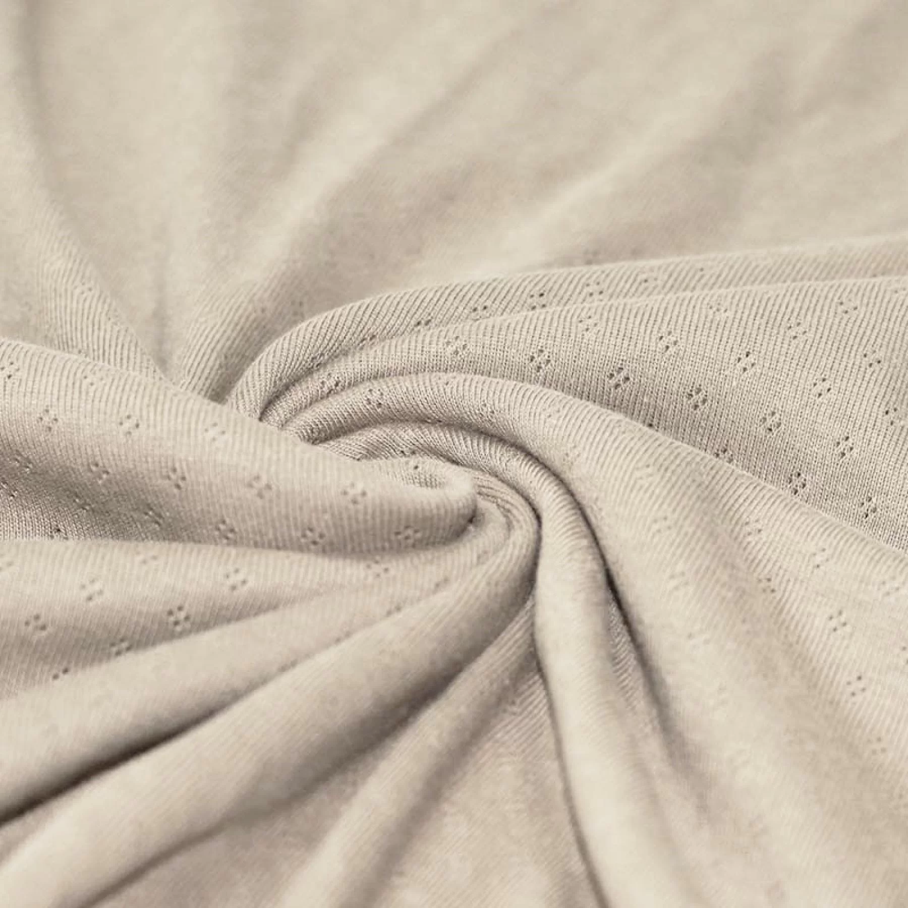 Pointelle Jersey Stof Licht Beige – Zacht, Luchtig & Rekbaar