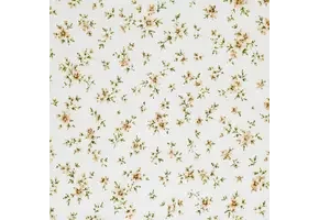 Rib Jersey Stof - Klassieke Bloem Naturel