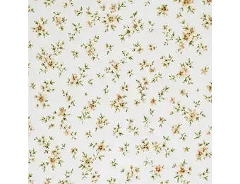 Rib Jersey Stof - Klassieke Bloem Naturel