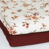 Rib Jersey Stof Klassieke Bloem Bruin Bordeaux – Lief & Speels