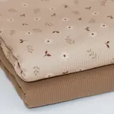 Rib Jersey Stof Klein Madeliefje Beige – Zacht & Lief