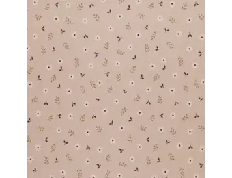 Rib Jersey Stof - Klein Madeliefje Beige
