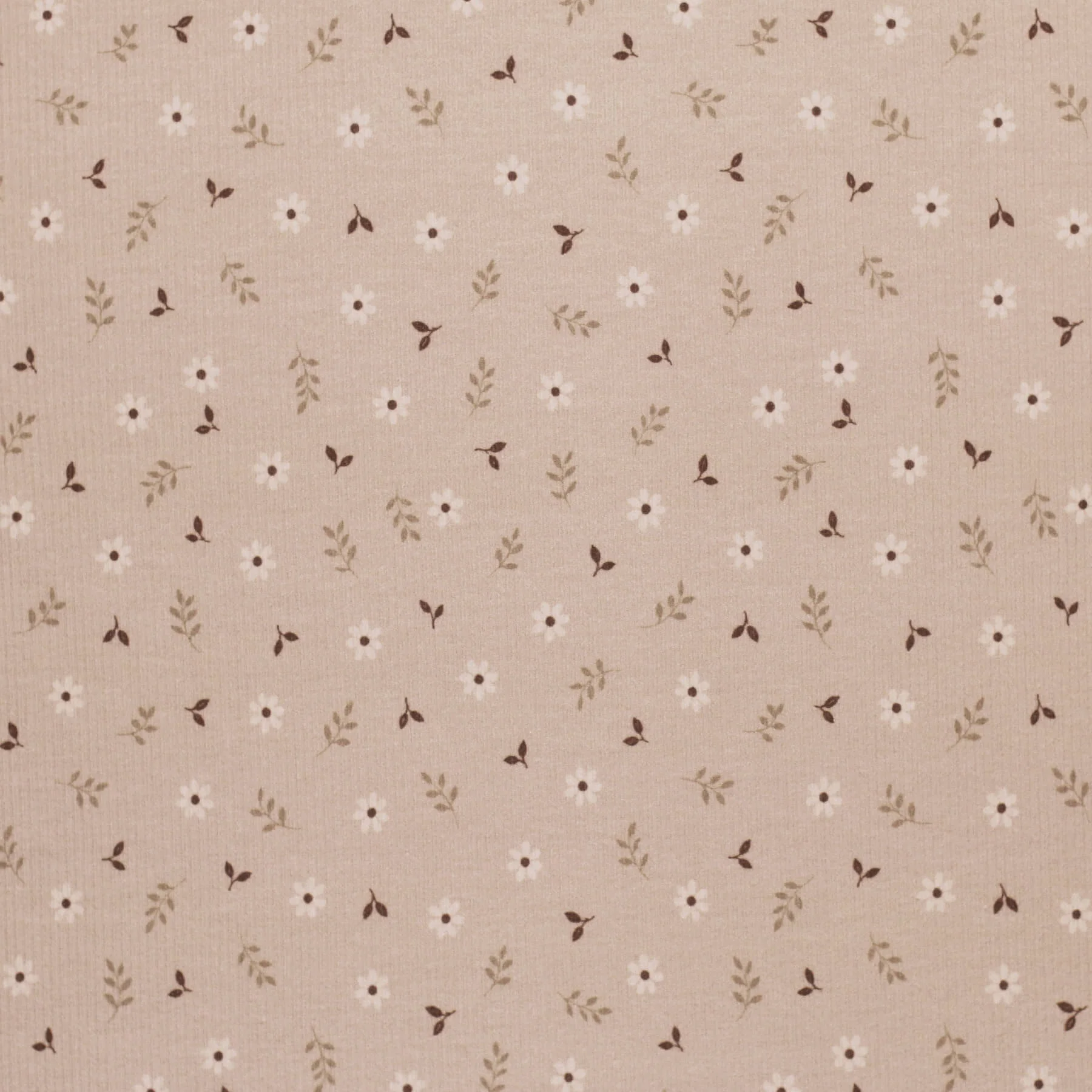 Rib Jersey Stof Klein Madeliefje Beige – Zacht & Lief