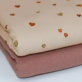 Rib Jersey Stof Confettihartjes – Speelse Hartjesprint