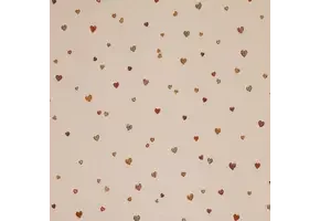 Rib Jersey Stof - Confettihartjes