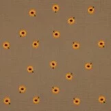 Hydrofiel Stof Beige Embroidery Zonnebloemen – Double Gauze