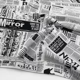 Katoen Stof Krant Zwart Wit – Voor Creatieve Projecten