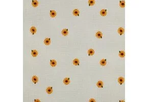 Hydrofiel Stof Embroidery Zonnebloemen Naturel