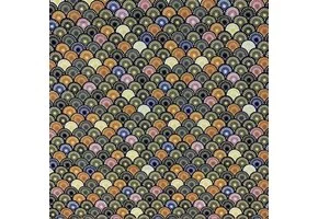 Katoen Stof Suri Japanse Waaiers – Geel Multicolor