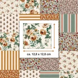 Katoen Stof Fleurville Patchwork Bloemen Oker – Vintage