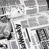 Katoen Stof Krant Zwart Wit – Voor Creatieve Projecten
