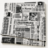 Katoen Stof Krant Zwart Wit – Voor Creatieve Projecten
