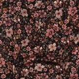 Jersey Katoen Bloemen Bruin – Zacht, Rekbaar & Ademend