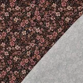 Jersey Katoen Bloemen Bruin – Zacht, Rekbaar & Ademend