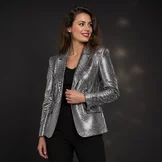 Metallic Folie Stof Party Bling Zilver – Carnaval & Showkleding
