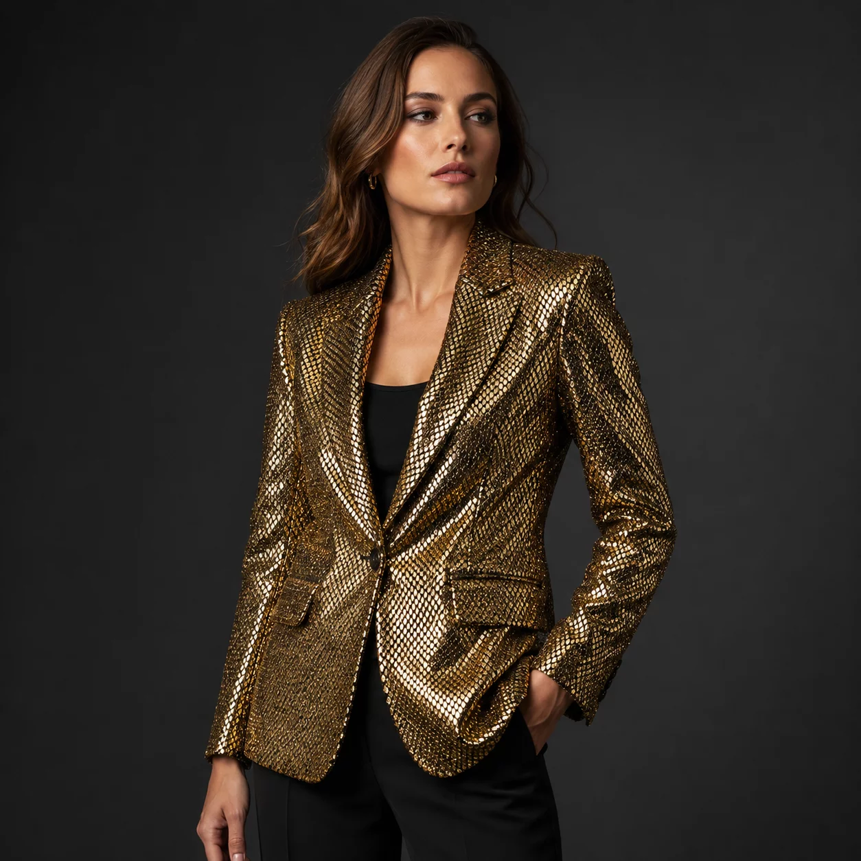 Metallic Folie Stof Party Bling Goud – Carnaval & Showkleding