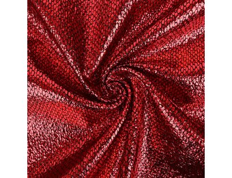 Metallic Folie Stof Party Bling – Rood