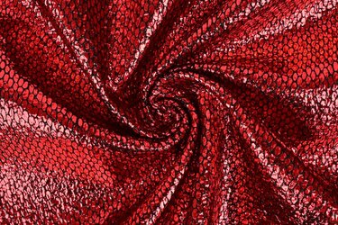 Metallic Folie Stof Party Bling – Rood