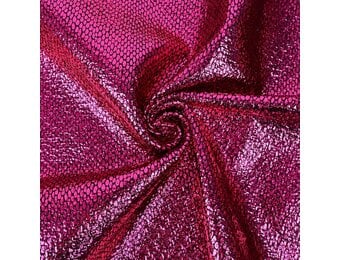 Metallic Folie Stof Party Bling – Fuchsia