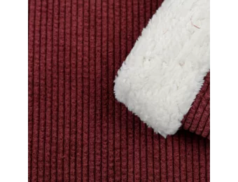 Faux Fur Corduroy Stof - Bordeaux