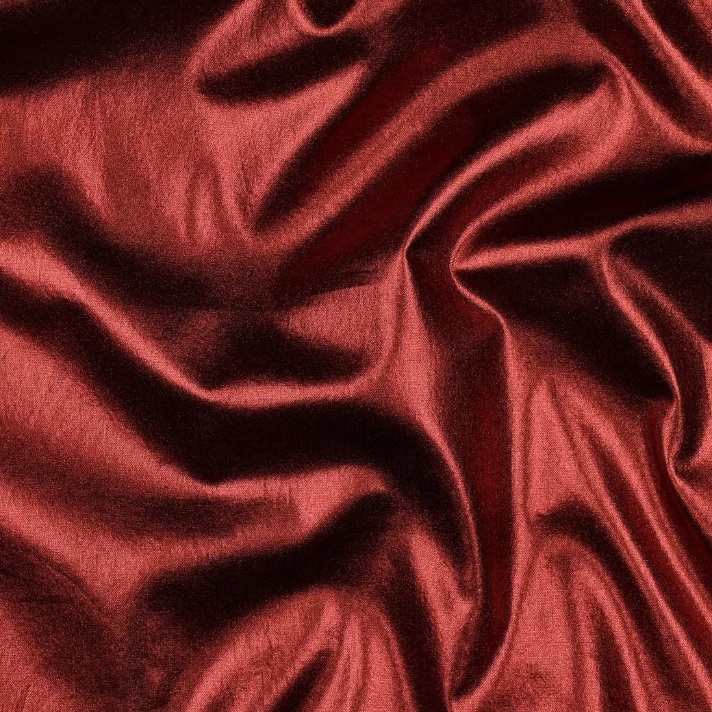 Katoen Stof Metallic Foil – Rood met subtiel glittereffect