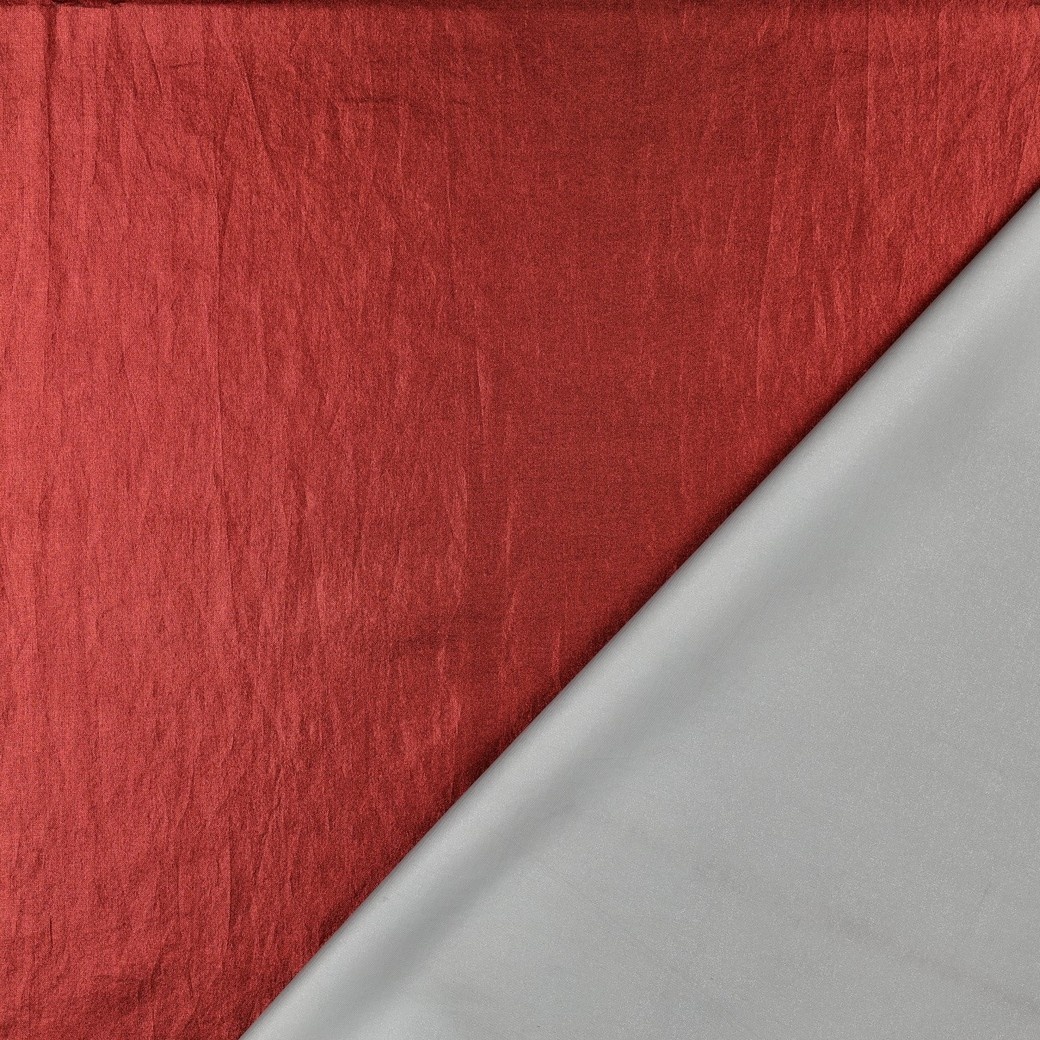 Katoen Stof Metallic Foil – Rood met subtiel glittereffect