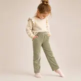 Brede Ribfluweel Jersey Stof Olijf – Zacht & Stijlvol