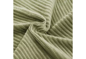 Brede Ribfluweel Jersey Stof Olijf