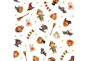 Katoen Stof Halloween Spooky Friends
