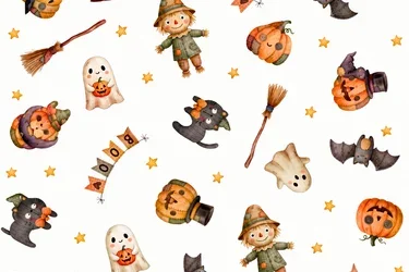 Katoen Stof Halloween Spooky Friends