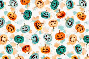 Katoen Stof Halloween Griezelpompoenen