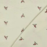Teddy Stof Embroidery Bloemen Ecru – Zacht & Warm | Poppy Fabrics