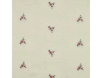 Teddy Stof Embroidery Bloemen Ecru