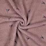 Teddy Stof Embroidery Bloemen Mauve – Zacht & Warm | Poppy Fabrics