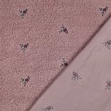 Teddy Stof Embroidery Bloemen Mauve – Zacht & Warm | Poppy Fabrics