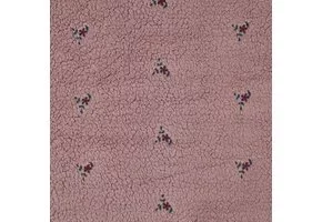 Teddy Stof Embroidery Bloemen Mauve