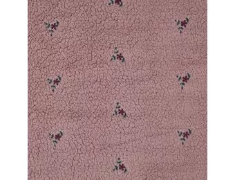 Teddy Stof Embroidery Bloemen Mauve