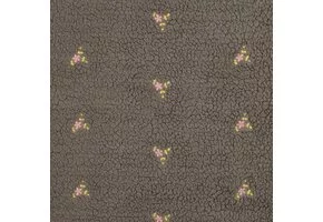 Teddy Stof Embroidery Bloemen Grijs