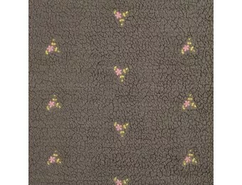 Teddy Stof Embroidery Bloemen Grijs
