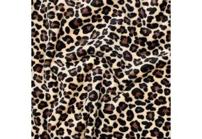Super Zachte Gebreide Velvet Stof Luipaard Beige