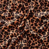 Super Zachte Gebreide Velvet Stof Luipaard Bruin – Rekbaar & Soepel