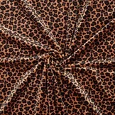 Super Zachte Gebreide Velvet Stof Luipaard Bruin – Rekbaar & Soepel