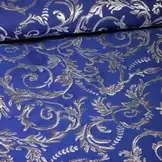 Jacquard Brokaat Stof Barok Kobaltblauw Zilver – Luxe & Feestelijk