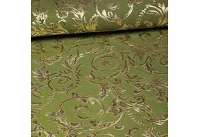 Jacquard Brokaat Stof Barok Groen Goud