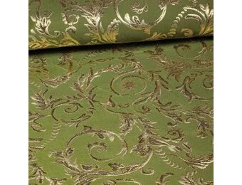 Jacquard Brokaat Stof Barok Groen Goud