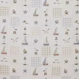 Poplin Katoen - Maritime Ruitje - Fris & Nautisch
