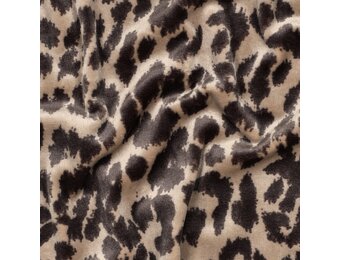 Super Zachte Gebreide Velvet Stof Luipaard XL Beige